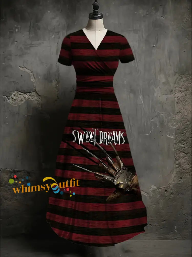 Women’s Halloween Horror Nightmare Printed Dress As picture / S