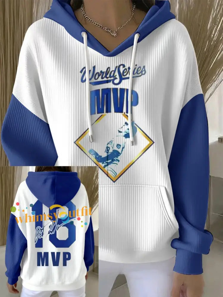 Women’s Los Angeles Dodgers Yohji Yamamoto MVP World Series Champion 2025 Reversible Baseball Hoodie Blue / S
