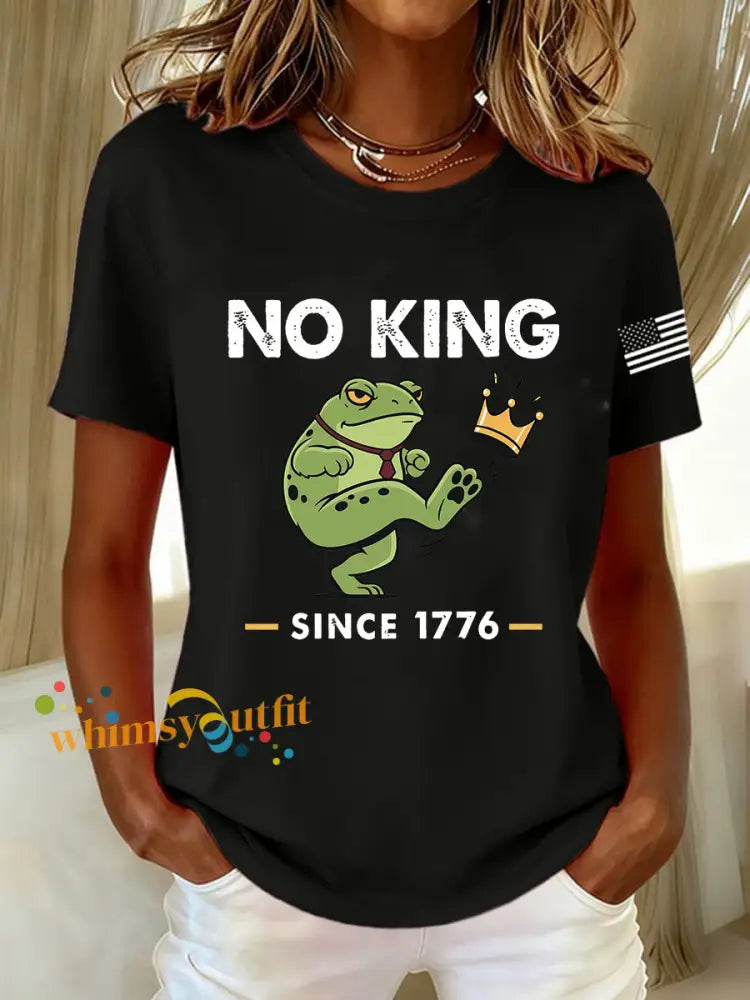 Women’s No King Since 1776 Short Sleeve T-Shirt Black / S