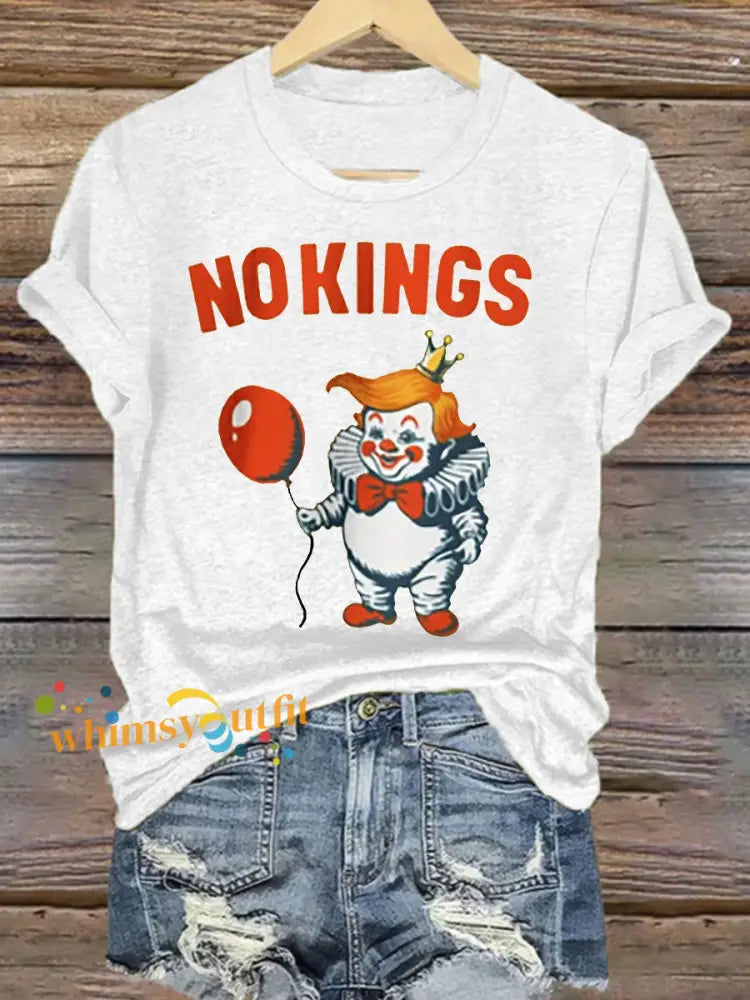 Women’s No Kings Anti-Trump Protest T-Shirt White / S