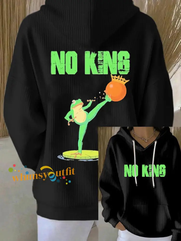 Women’s No Kings Frog Resist Hoodie Black / S