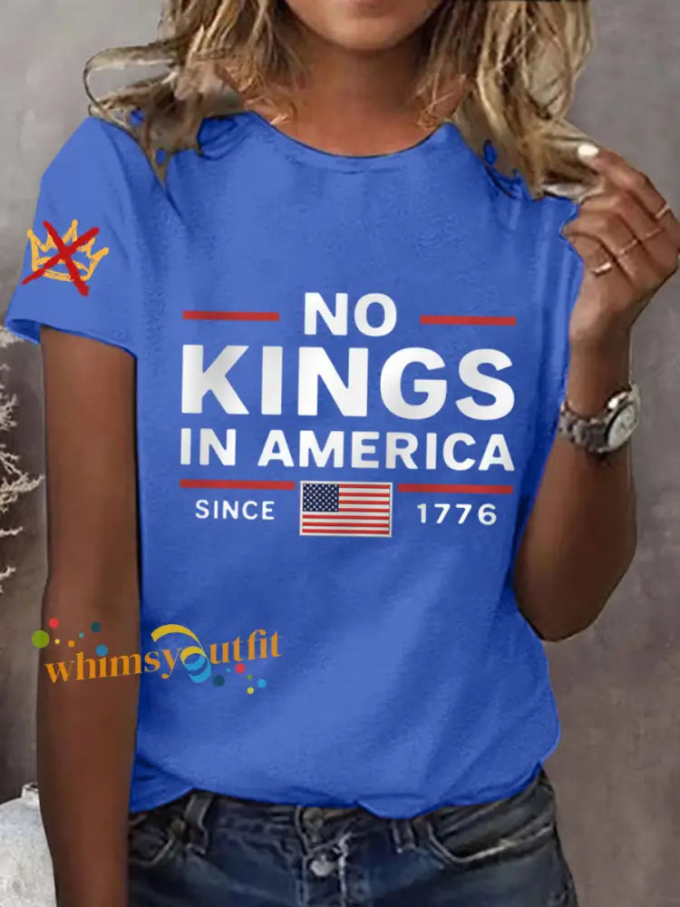 Women’s No Kings In America Since 1776 Tee Blue / S