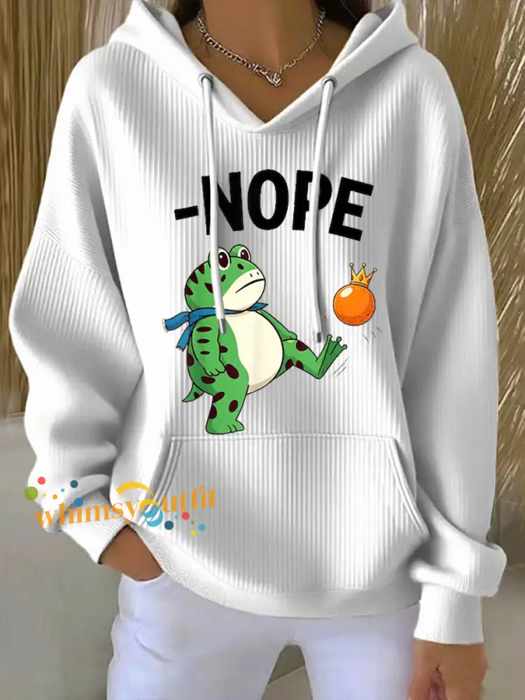 Women’s NOPE Printed Hoodie White / S