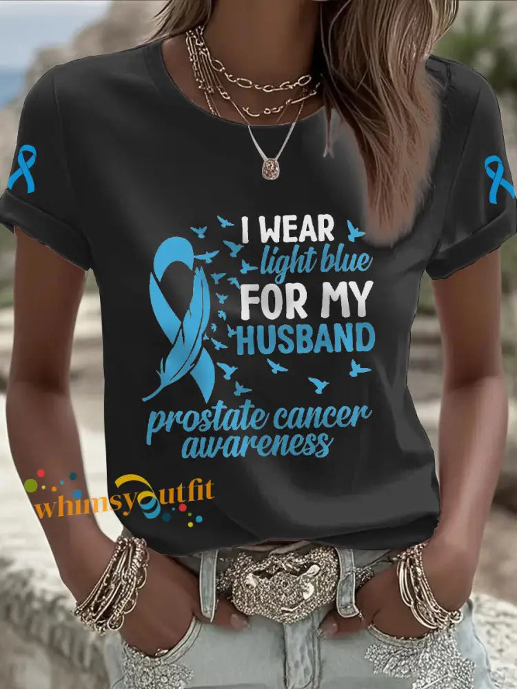 Women’s Prostate Cancer Awareness Wife T Shirt Black / S