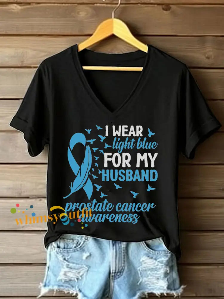 Women’s Prostate Cancer Awareness Wife T Shirt Black / S