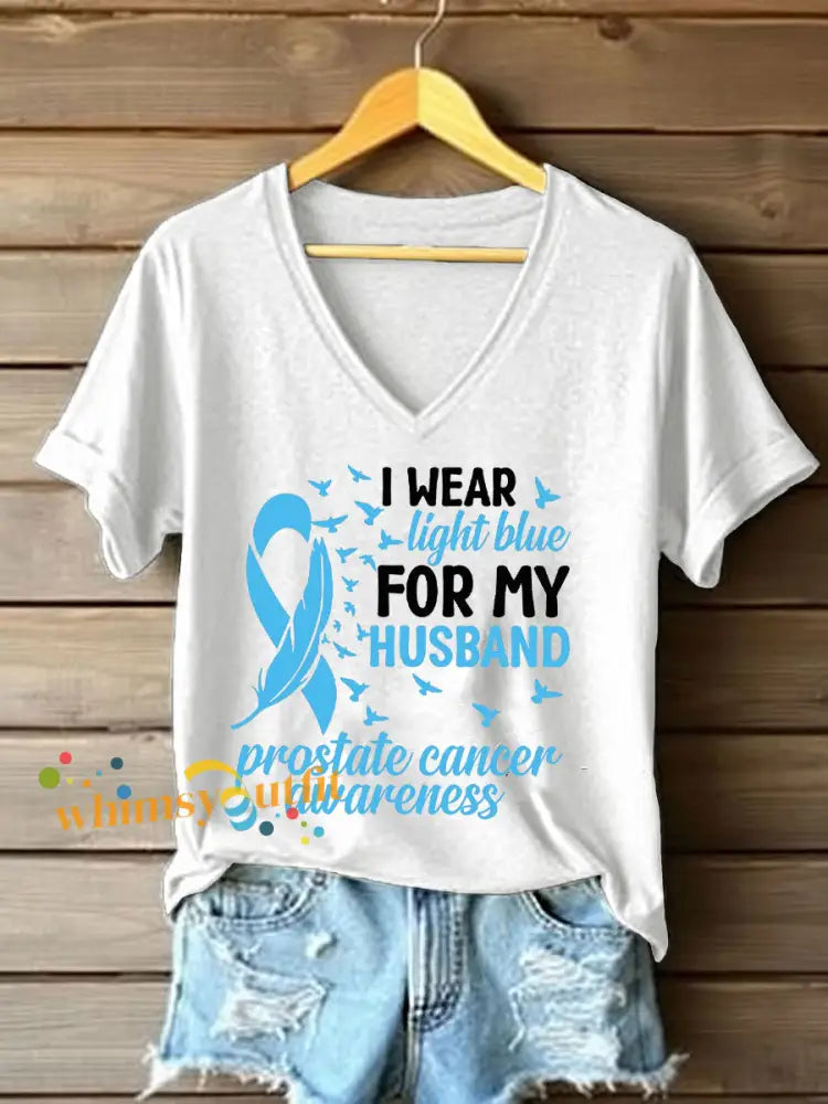 Women’s Prostate Cancer Awareness Wife T Shirt White / S