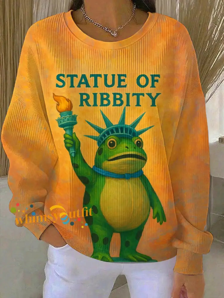 Women’s Resist Frog Print Casual Sweatshirt As picture / S