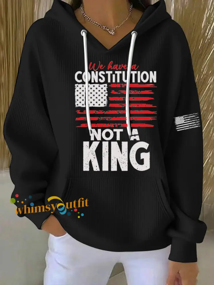 Women’s We Have a Constitution Not a King Printed Hoodie Black / S