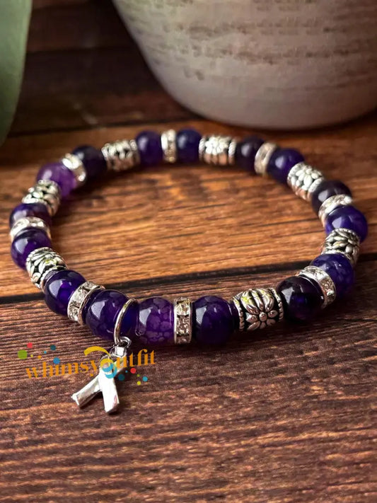 Alzheimer’s Awareness Inspired Bead Bracelet As picture / ONE