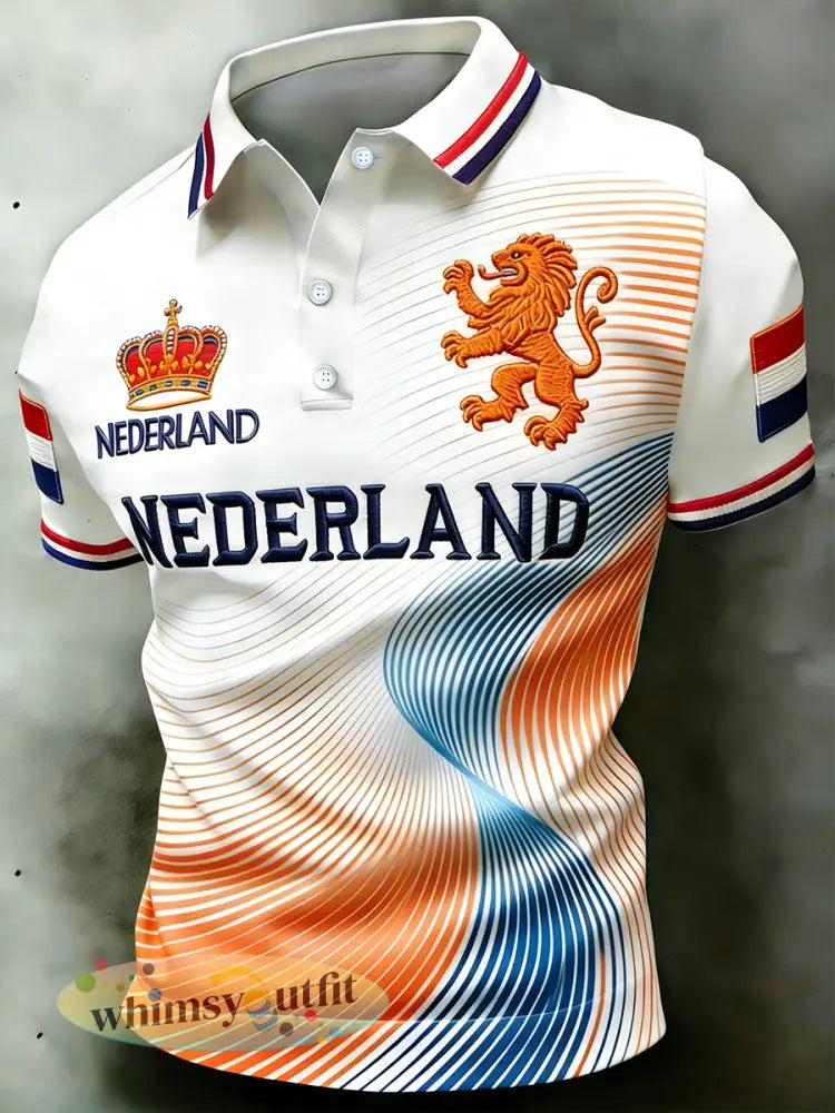 Bedrukt poloshirt met koningsdag voor heren - A / S