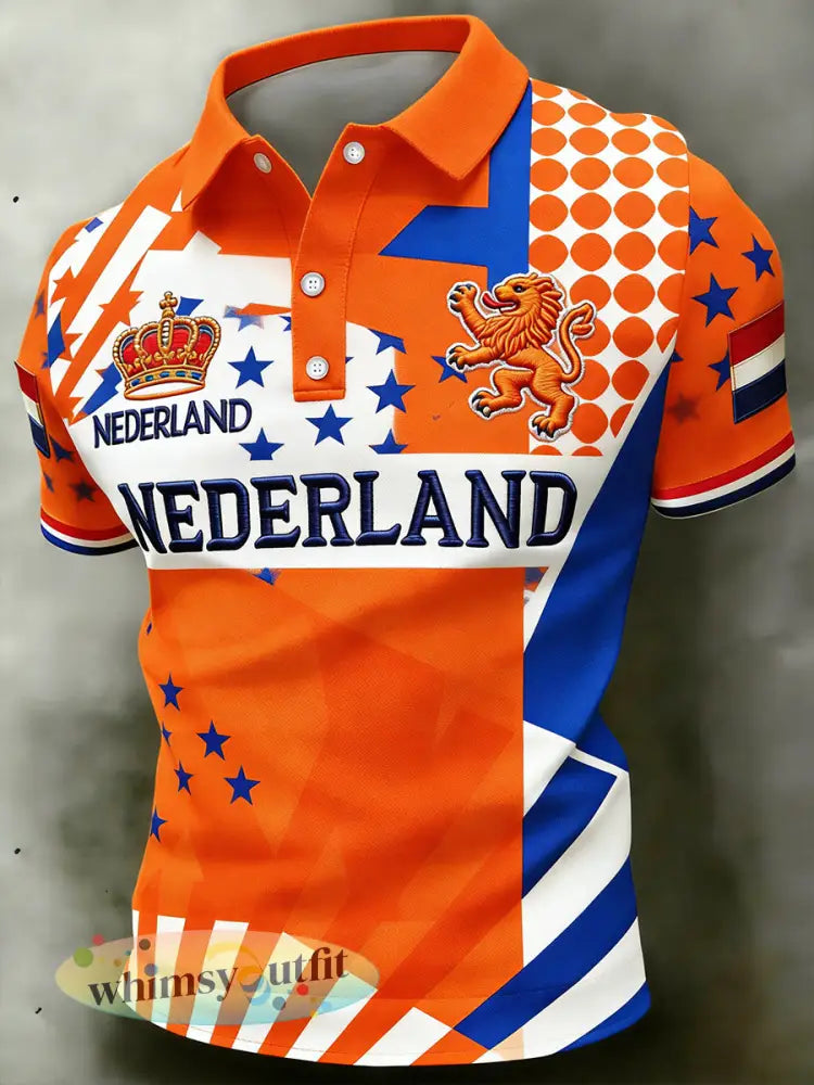 Bedrukt poloshirt met koningsdag voor heren - A / S