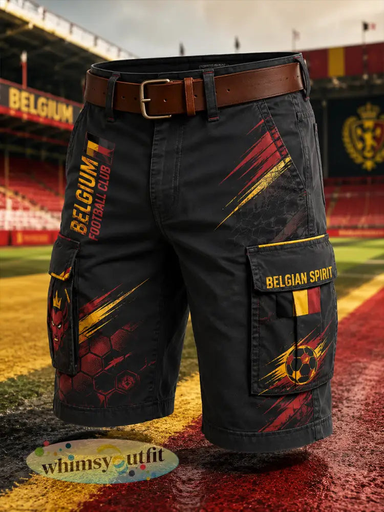 Bemannenprint bijgesneden cargobroek met voetbalthema - A / S