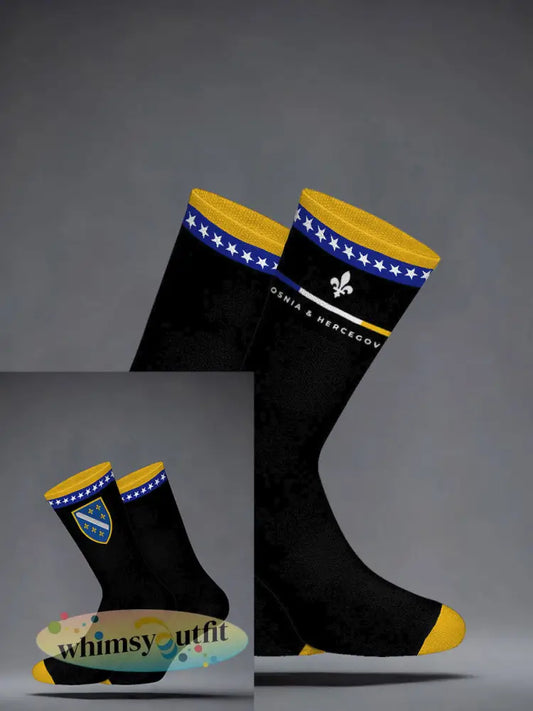 Bosnia Football Lover ZMAJEVI Gedrukte Sokken - Zwart / ÉÉN