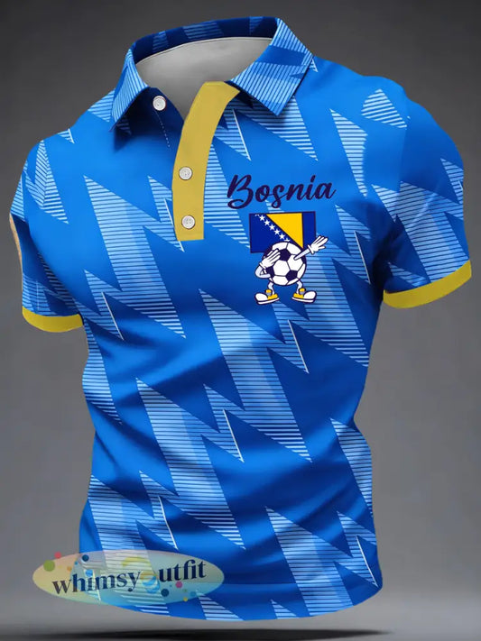 Bosnië ZMAJEVI Voetballiefhebbers Bedrukte poloshirt voor heren - als foto / S