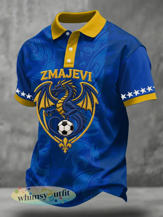 Bosnië ZMAJEVI Voetballiefhebbers heren casual tops - Blauw / S
