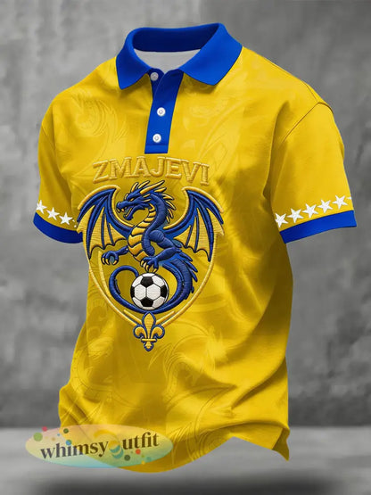 Bosnië ZMAJEVI Voetballiefhebbers heren casual tops - Geel / S