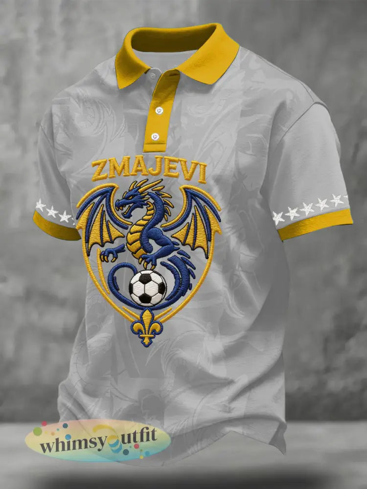 Bosnië ZMAJEVI Voetballiefhebbers heren casual tops - Lichtgrijs / S