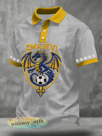 Bosnië ZMAJEVI Voetballiefhebbers heren casual tops - Lichtgrijs / S