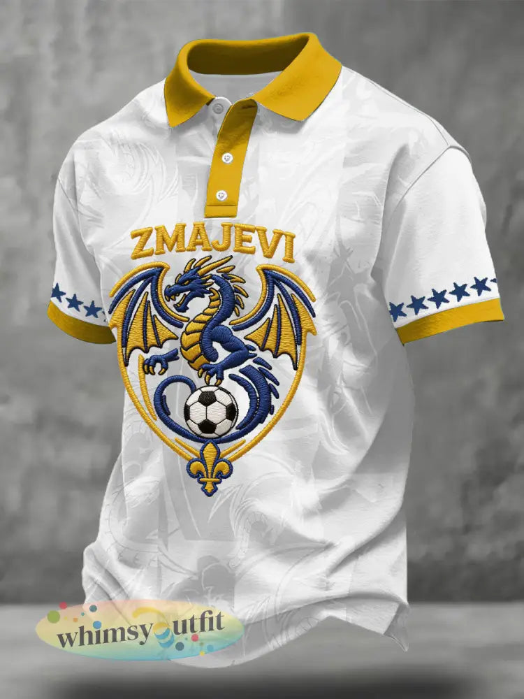 Bosnië ZMAJEVI Voetballiefhebbers heren casual tops - Wit / S