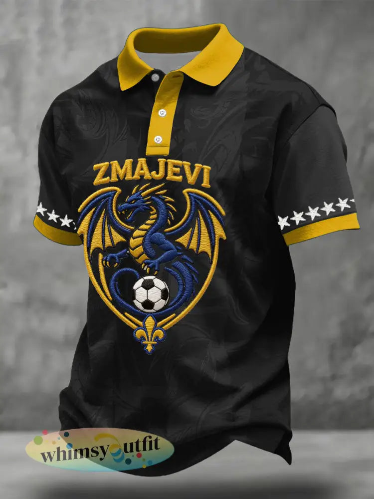 Bosnië ZMAJEVI Voetballiefhebbers heren casual tops - Zwart / S