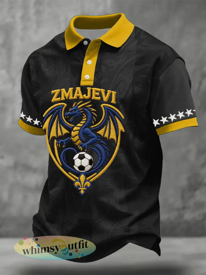 Bosnië ZMAJEVI Voetballiefhebbers heren casual tops - Zwart / S
