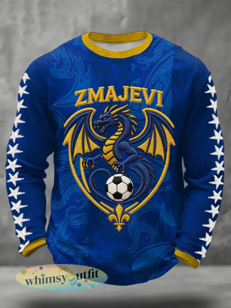 Bosnië ZMAJEVI Voetballiefhebbers heren wafeltops - Blauw / S
