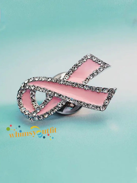 Breast cancer pink ribbon brooches Pink / ONE