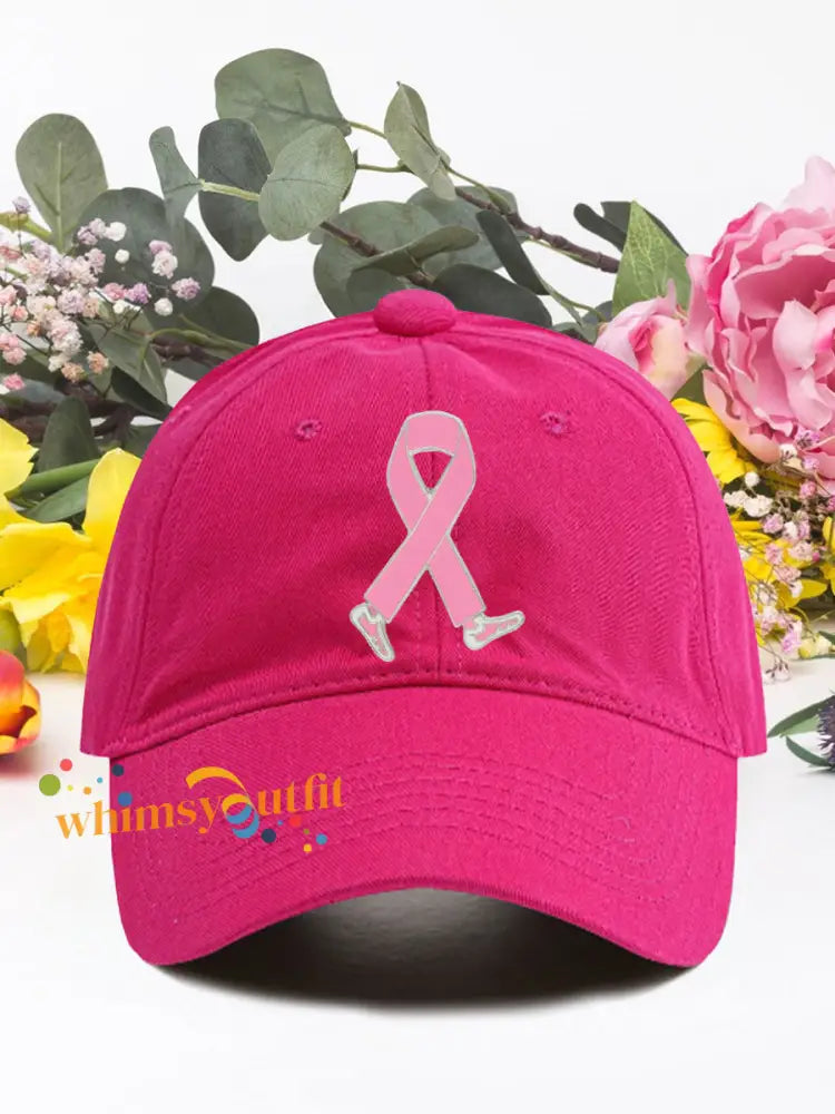 Breast cancer pink ribbon unisex hats Rose Red / ONE