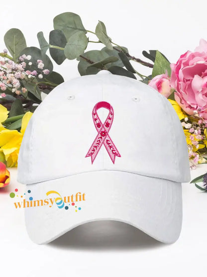 Breast cancer pink ribbon unisex hats White / ONE