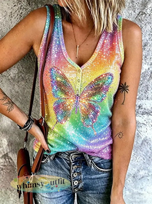 Casual damesvest met regenboogprint - als foto / S