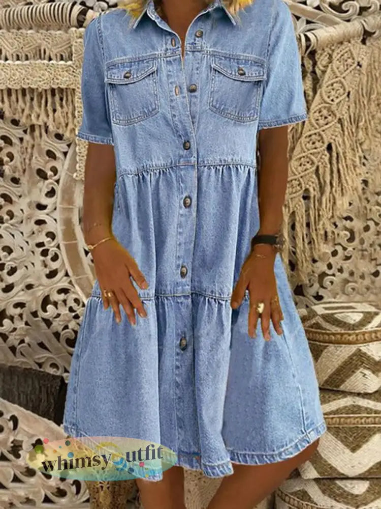 Casual elegante denimjurk voor dames