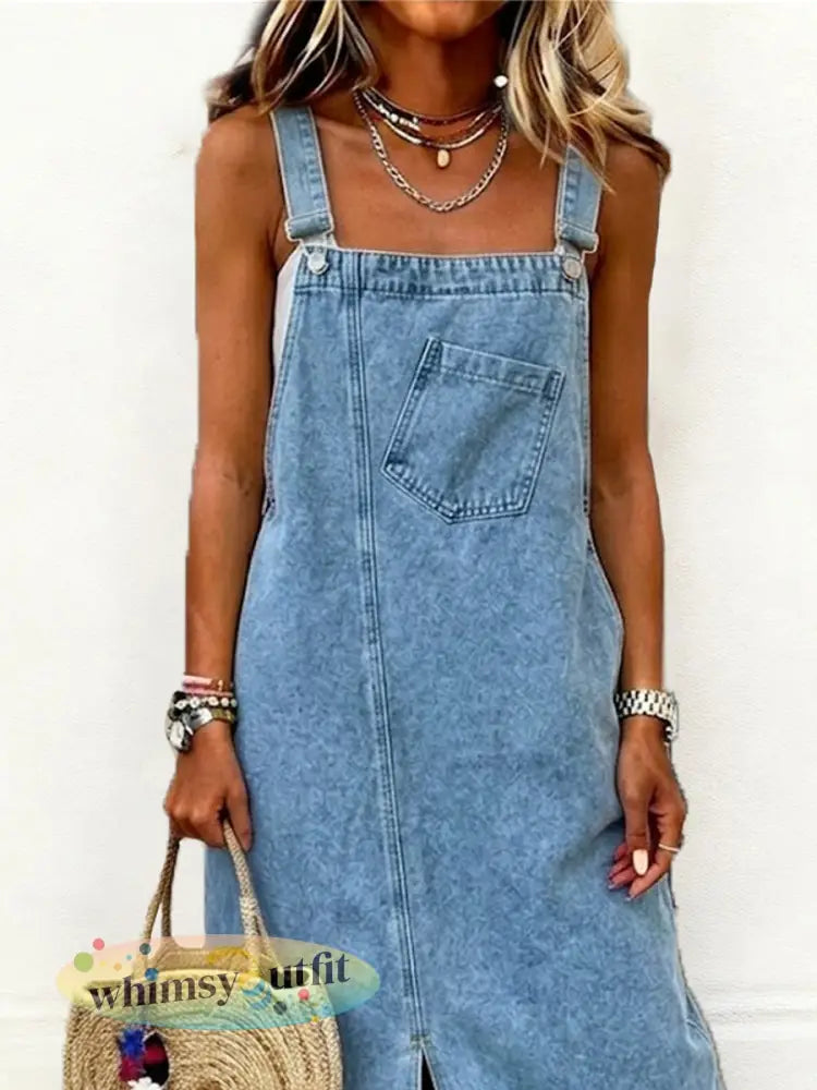 Casual halflange denim-trui-jurk voor dames