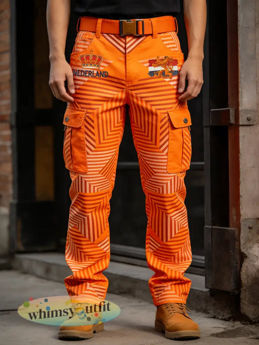 Casual herenbroek met print in de stijl van Koningsdag - A / S