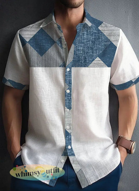 Casual patchwork-shirt voor heren - als foto / S