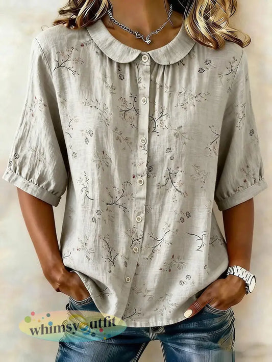 Casual T-shirt met bloemenprint voor dames - als foto / M