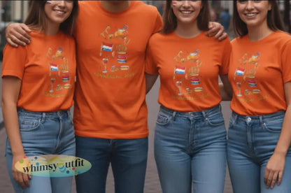 Casual T-shirt met Koningsdag-print voor heren