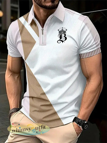 Casual zakelijk herenshirt met korte mouwen - Khaki / S