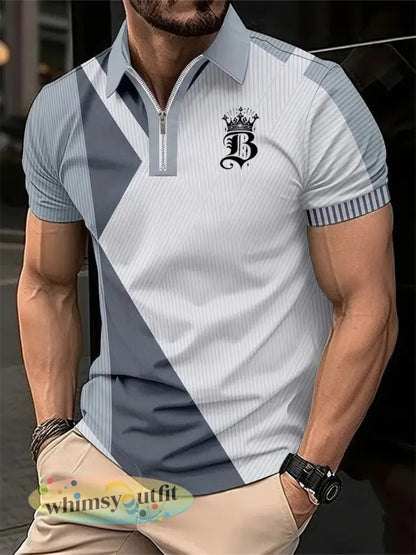 Casual zakelijk herenshirt met korte mouwen - Lichtgrijs / S
