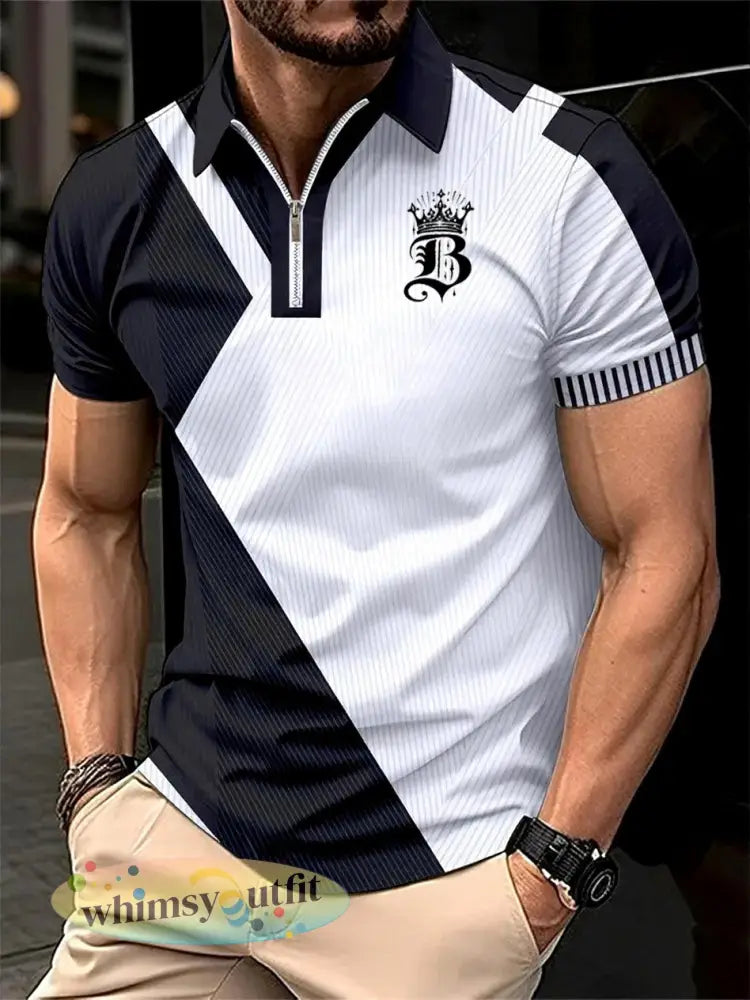 Casual zakelijk herenshirt met korte mouwen - Marineblauw / S