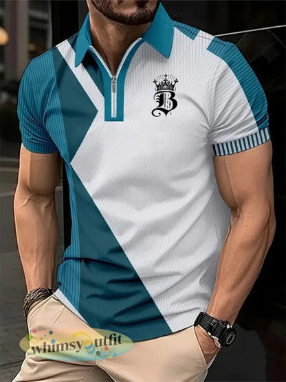 Casual zakelijk herenshirt met korte mouwen - Meer Blauw / S