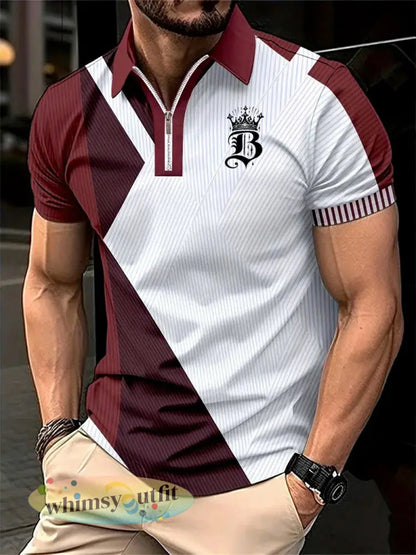 Casual zakelijk herenshirt met korte mouwen - Rood / S