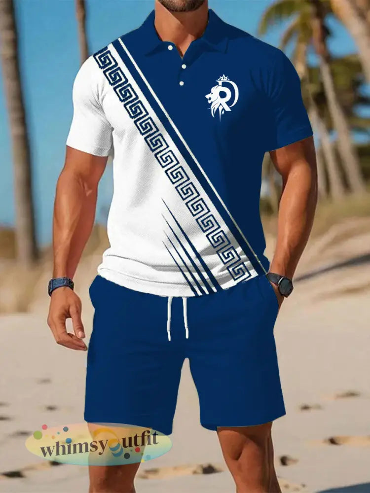 Casual zakelijk korte mouwen overhemd voor heren kostuum - blauw / S