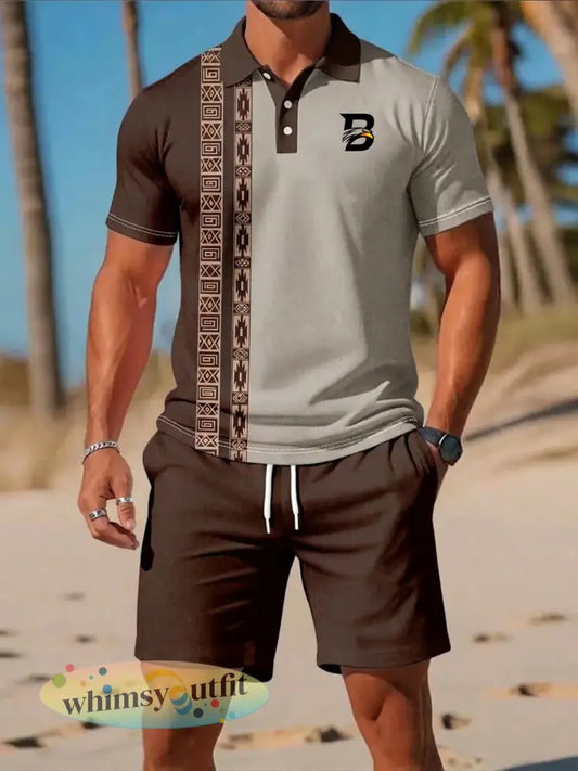 Casual zakelijke korte mouwen pak voor heren - als foto / S