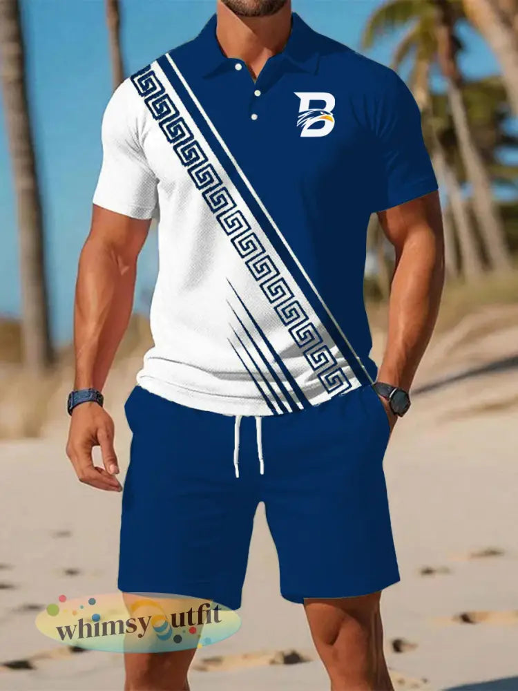 Casual zakelijke korte mouwen pak voor heren - Blauw / S