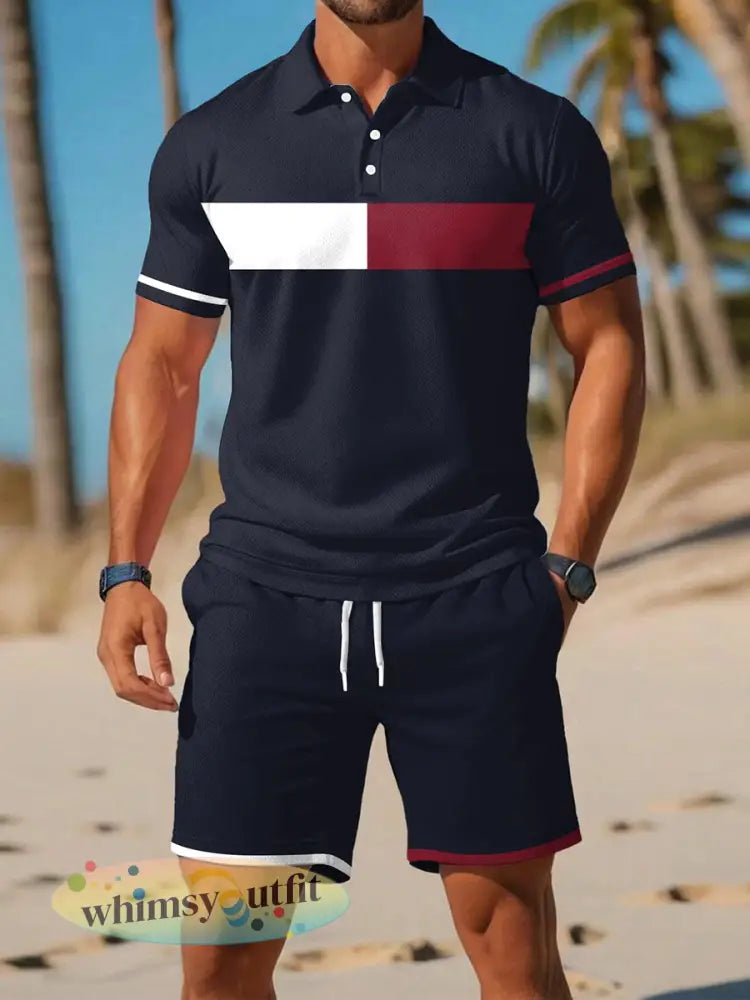 Casual zakelijke poloset met korte mouwen voor heren - Marineblauw / S