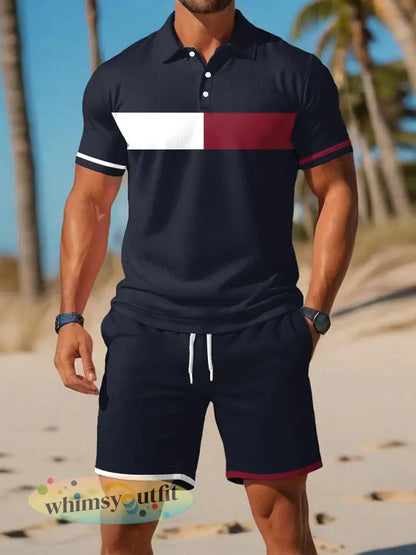 Casual zakelijke poloset met korte mouwen voor heren - Marineblauw / S