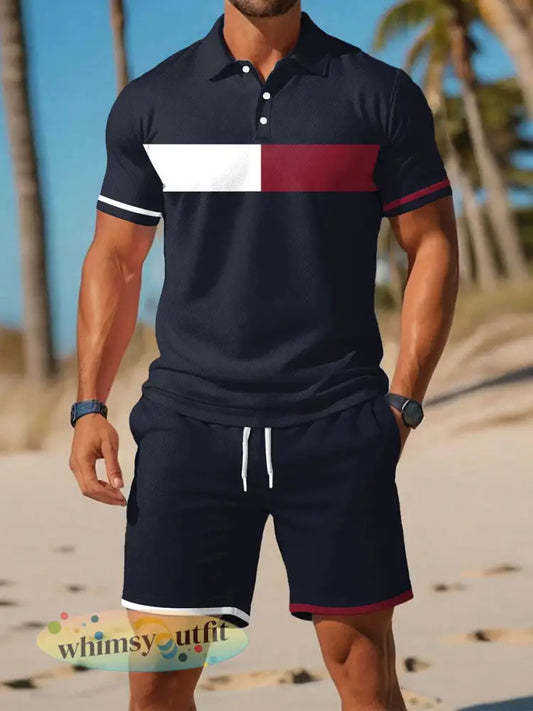 Casual zakelijke poloset met korte mouwen voor heren - Marineblauw / S