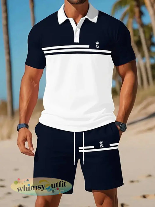 Casual zakelijke poloset met korte mouwen voor heren - Marineblauw / S