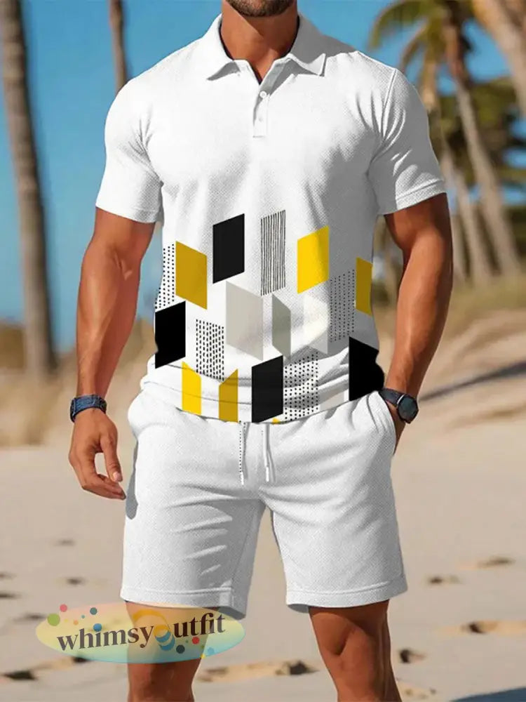 Casual zakelijke poloset met korte mouwen voor heren - Wit / S