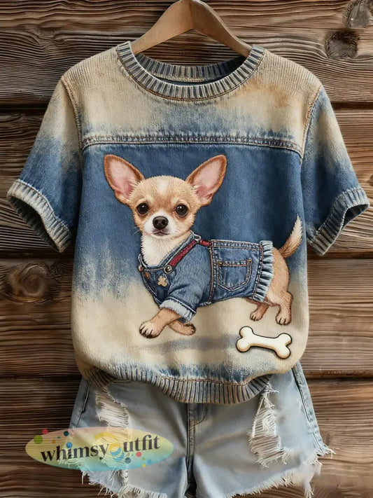 Chihuahua casual tops voor dames - als foto / S